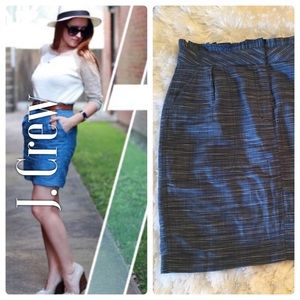 J. Crew Blue and White Skirt Ruffled Waist